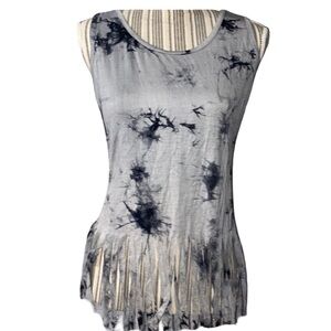 Meggie High Class Tie Dye Fringed Sleeveless Top Tank Women size S/M